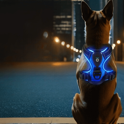 Harnais Chien - LEDDogHarnesses™ - Bleu - Le royaume du chien