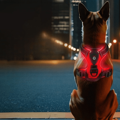 Harnais Chien - LEDDogHarnesses™ - Rouge - Le royaume du chien