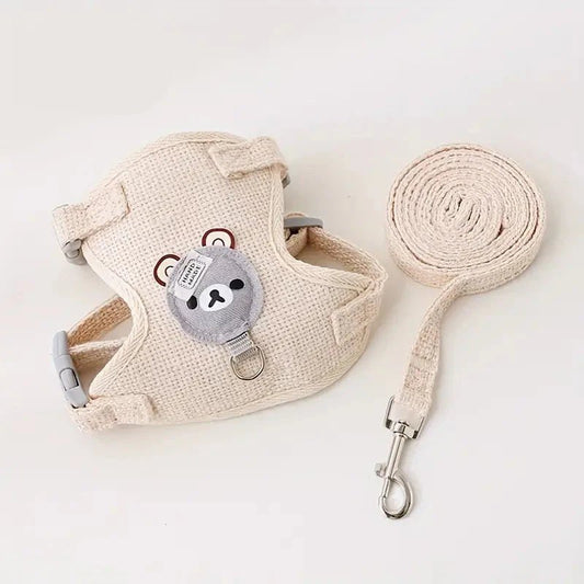 Harnais Chien - PetWalkSet™ - Beige - Le royaume du chien