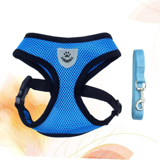 Harnais Petit Chien - DogHarnessLeadLeash™ - Bleu - Le royaume du chien