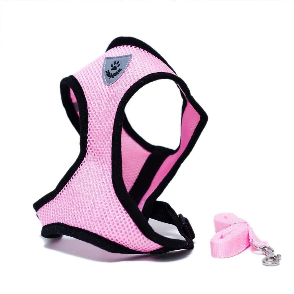 Harnais Petit Chien - DogHarnessLeadLeash™ - Rose - Le royaume du chien