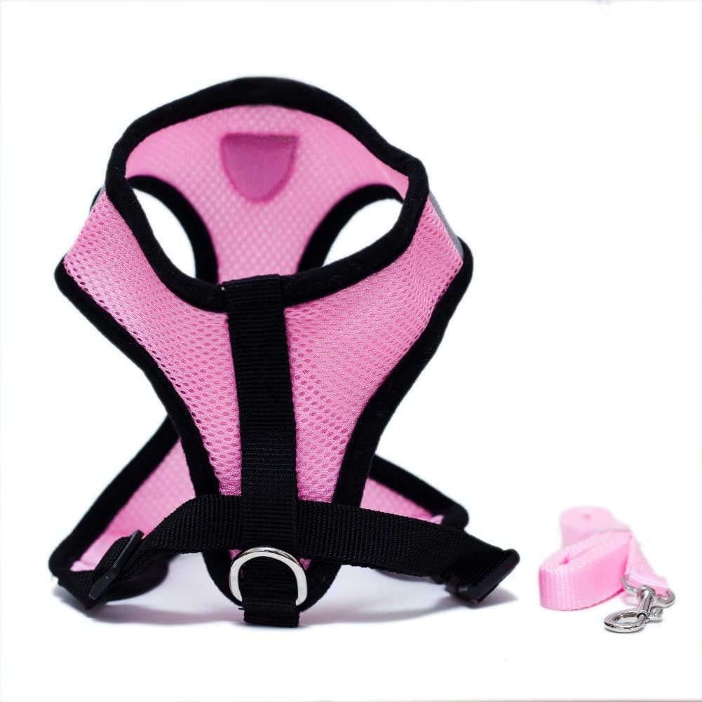Harnais Petit Chien - DogHarnessLeadLeash™ - Rose - Le royaume du chien