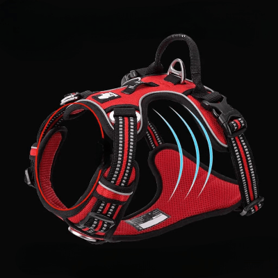 Harnais - PullFree™ - Rouge - Le royaume du chien